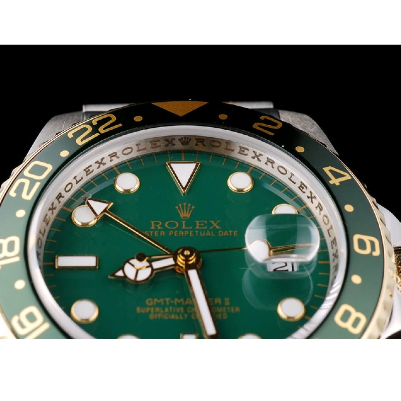 Aaa replica watch Watch Bezel Green Rolex GMT II Master Dial Green Ceramic 1025